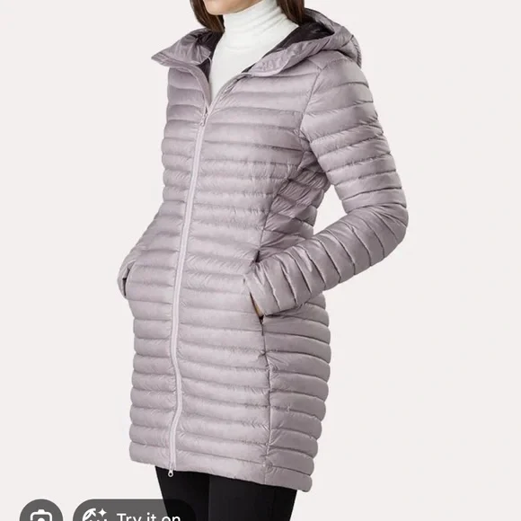 Arc'teryx Nuri long down coat - light lavender - Picture 3 of 9